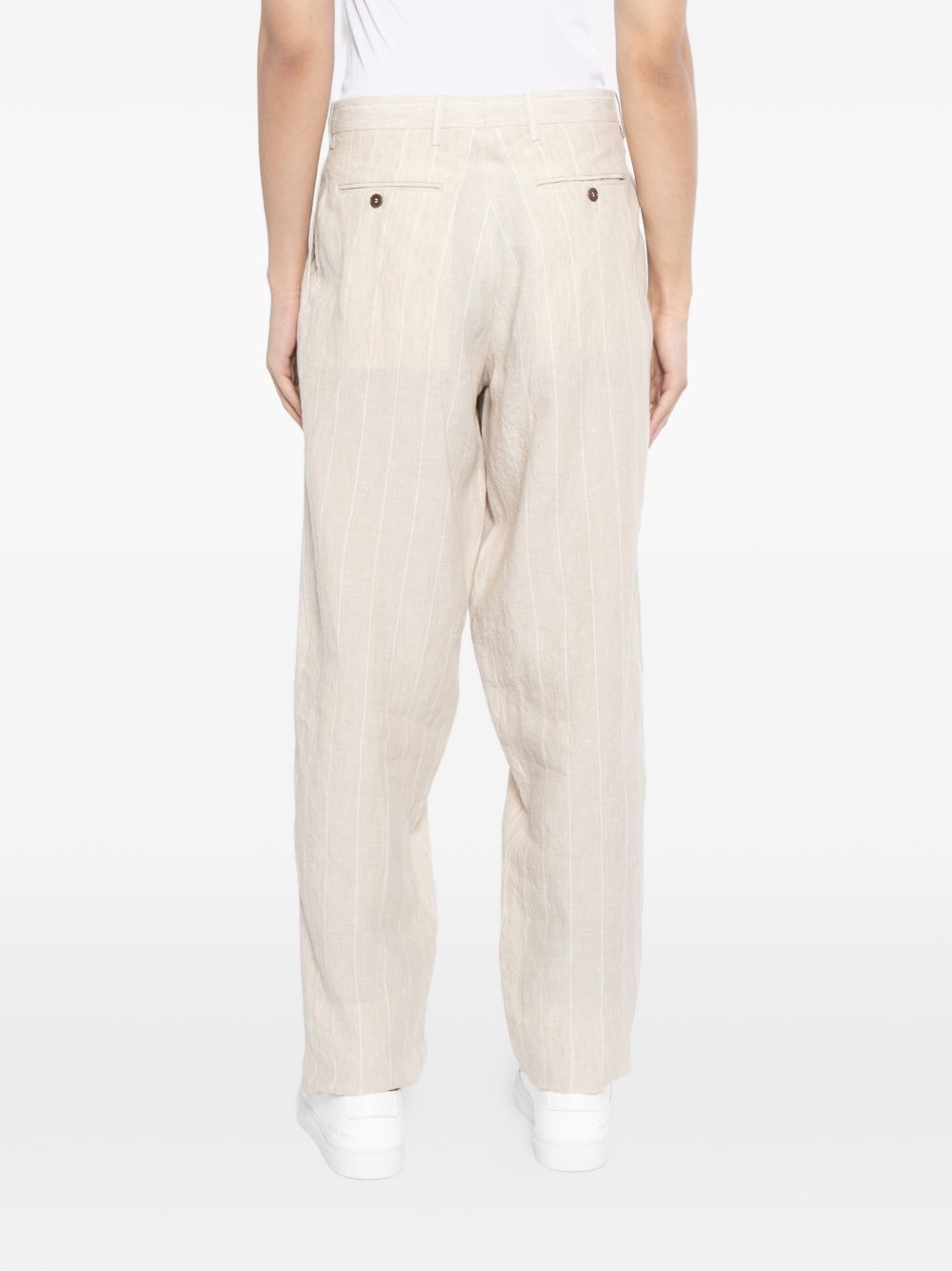 striped linen trousers