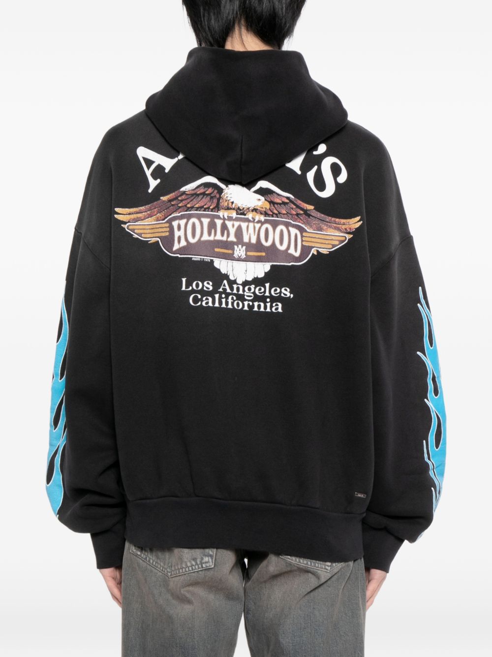 graphic-print zip-up hoodie