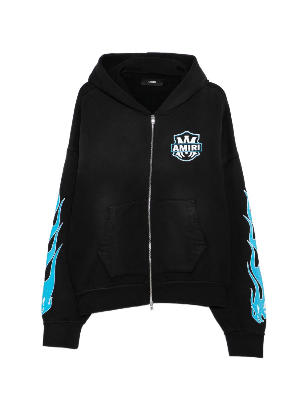 graphic-print zip-up hoodie