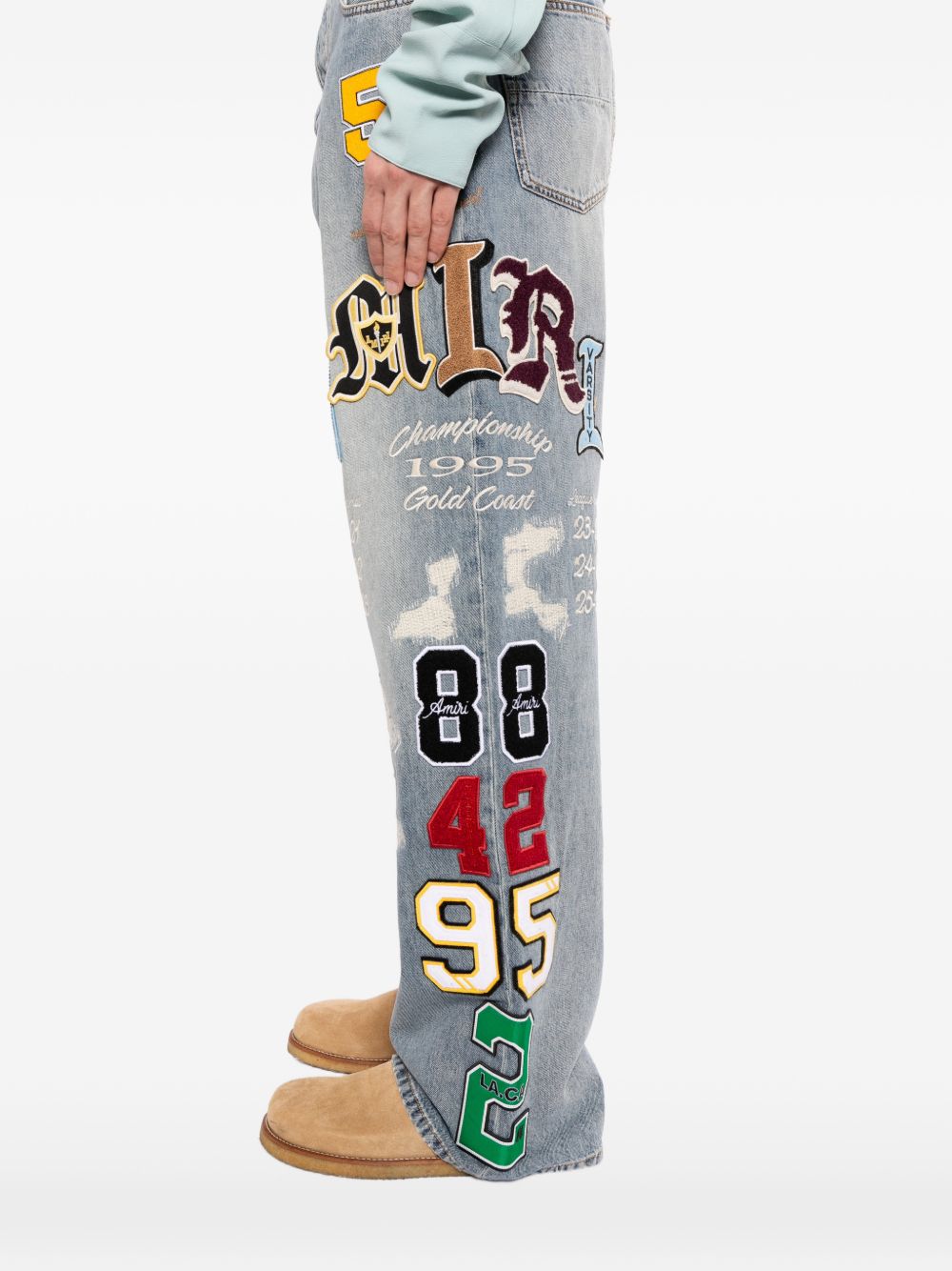 varsity-patch jeans