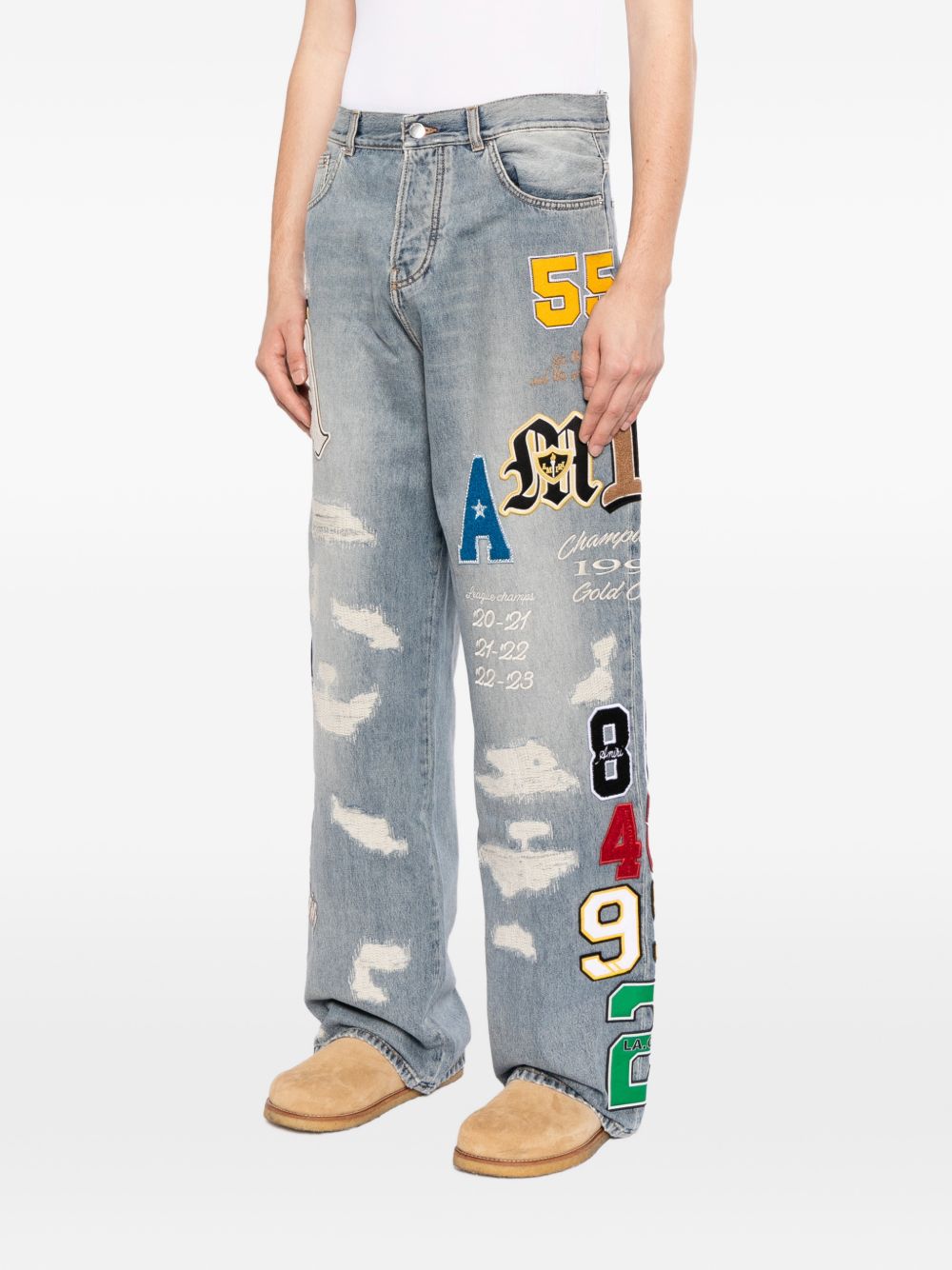 varsity-patch jeans