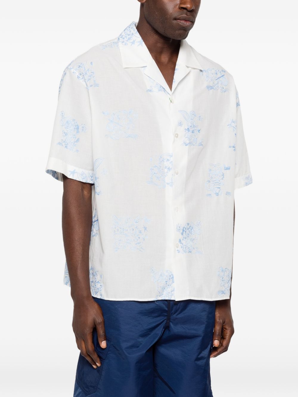 animals-embroidered shirt