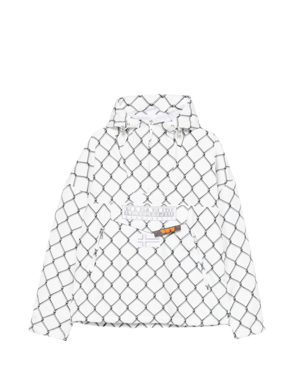 graphic hooded coat