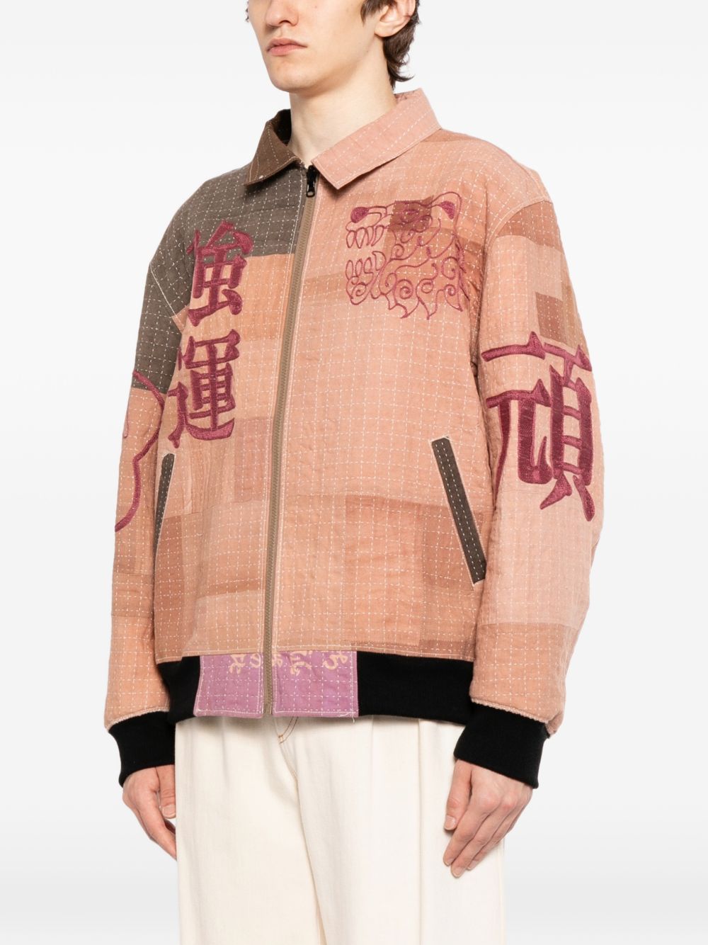 graphic-print reversible jacket