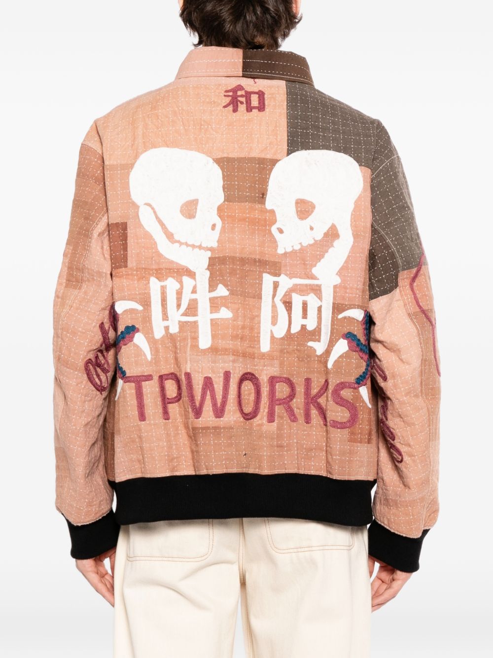 graphic-print reversible jacket