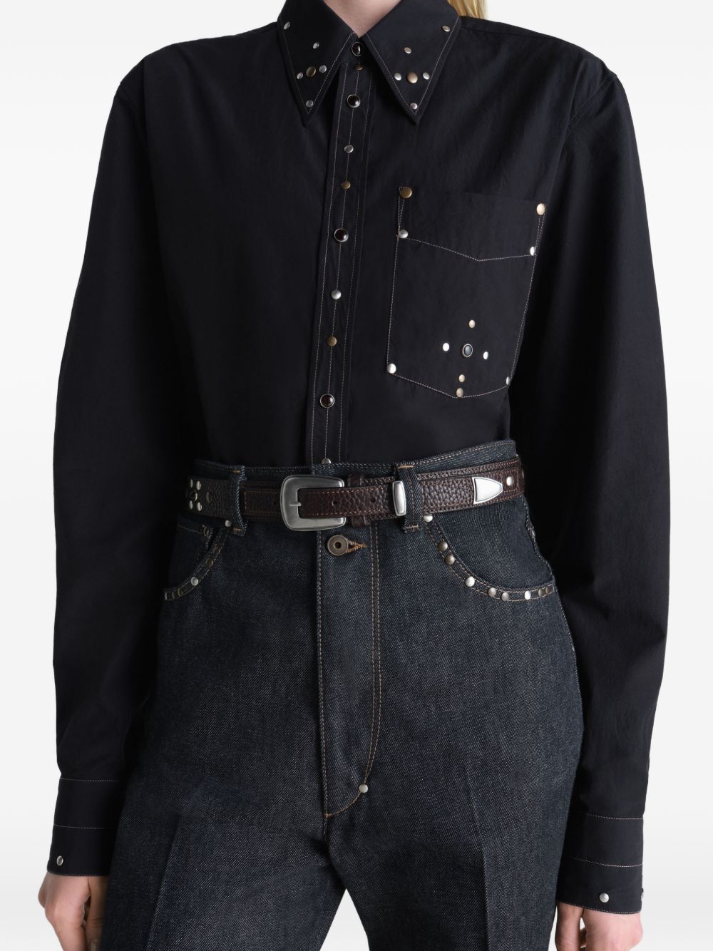 studded buckle belt
