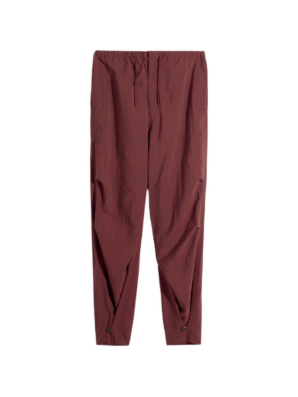 stitched pleats parachute trousers