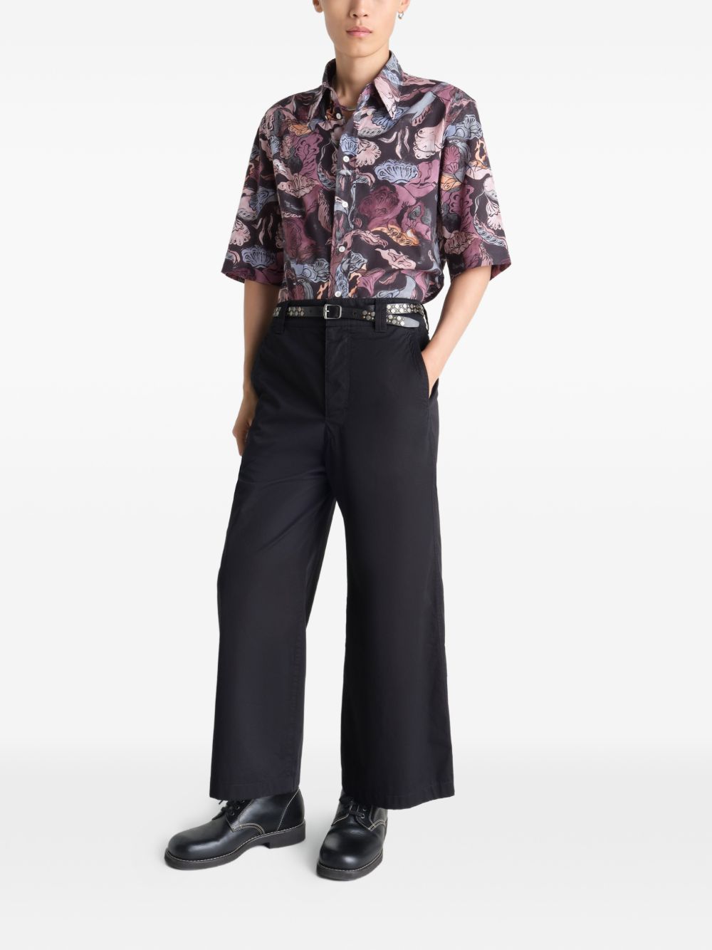 short-sleeve buttoned shirt