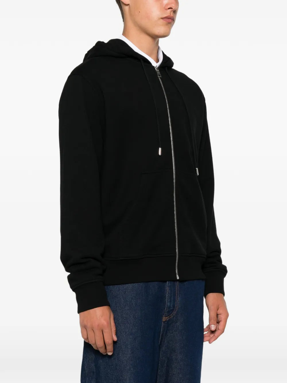 logo-print zip-up hoodie