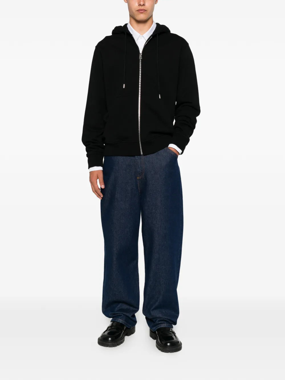 logo-print zip-up hoodie