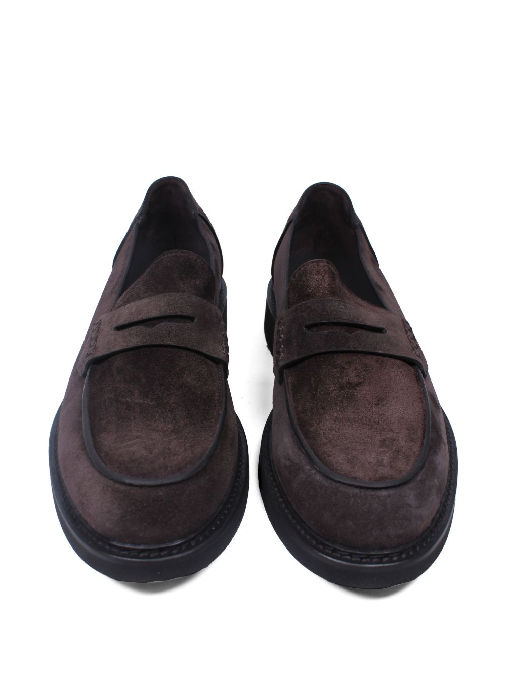 panelled penny leather loafers