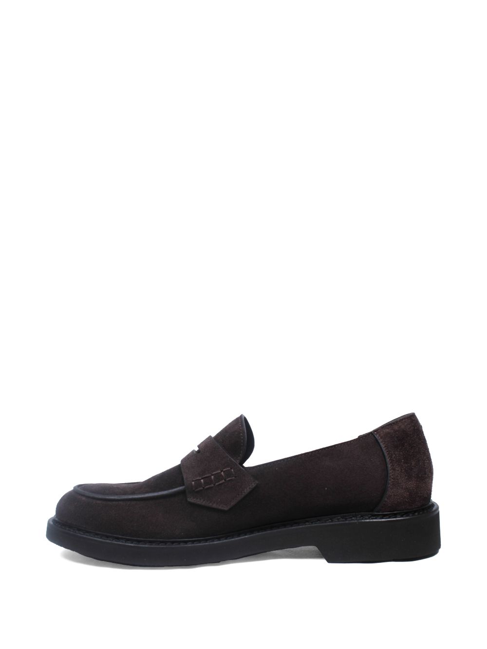 panelled penny leather loafers
