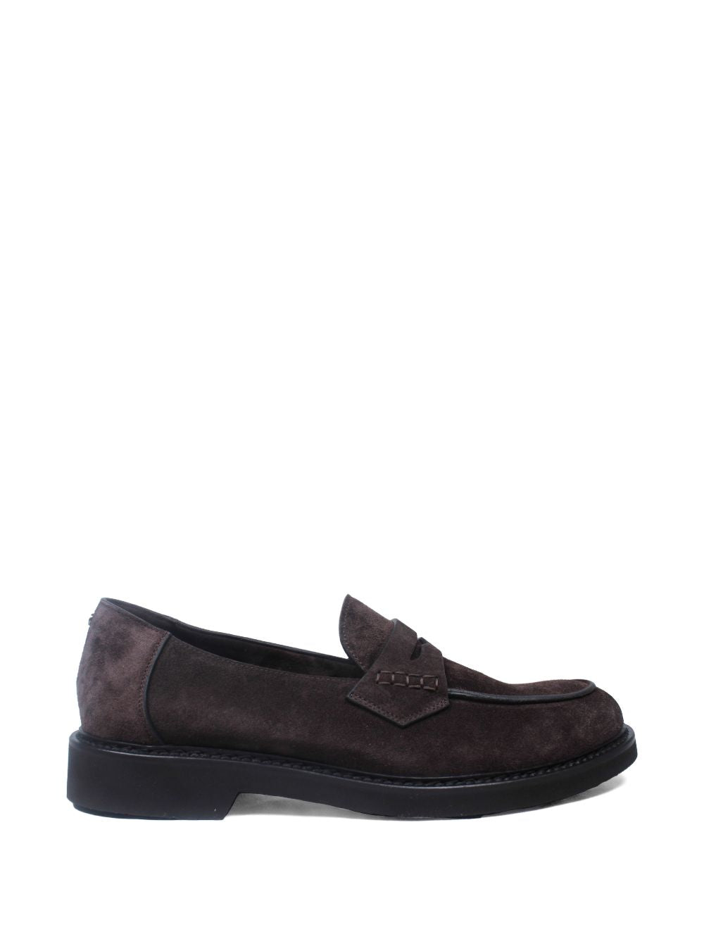 panelled penny leather loafers
