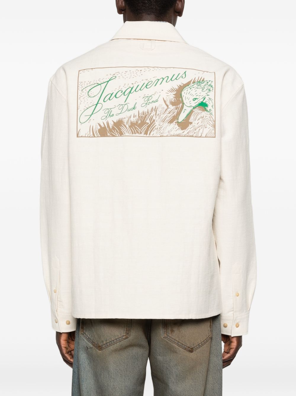 Mecano embroidered-logo zip shirt