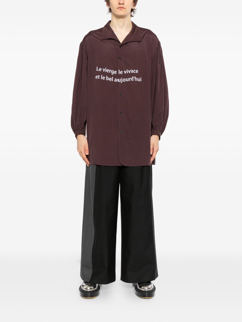 slogan-print shirt