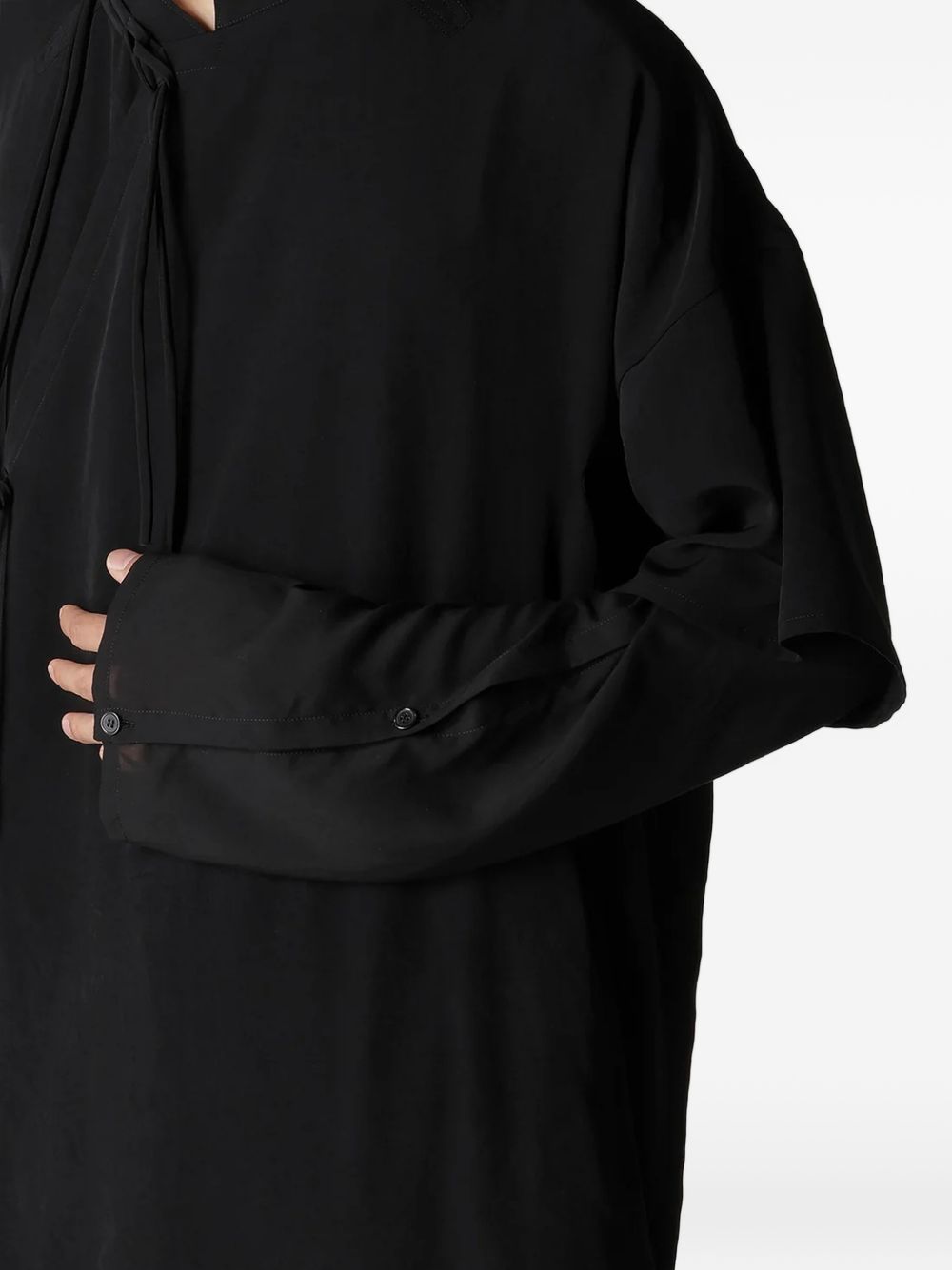 tie-neck shirt