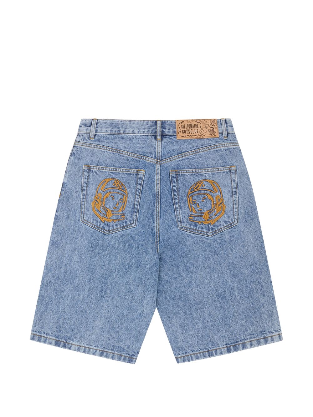 embroidered logo denim shorts