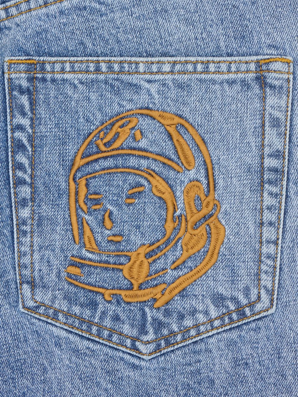embroidered logo denim shorts