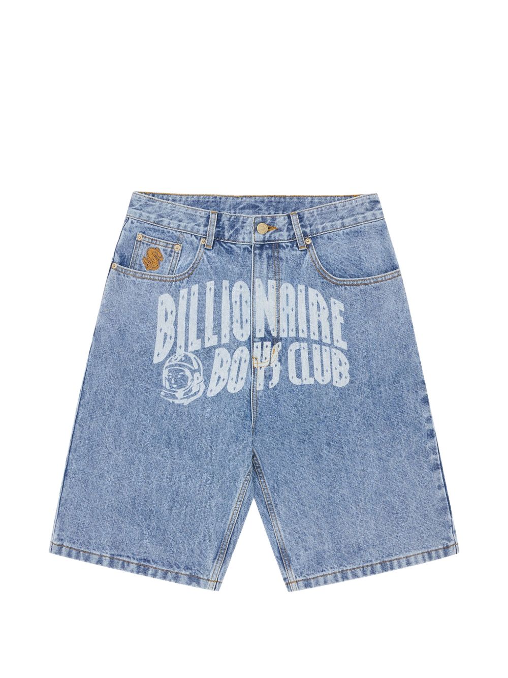 embroidered logo denim shorts