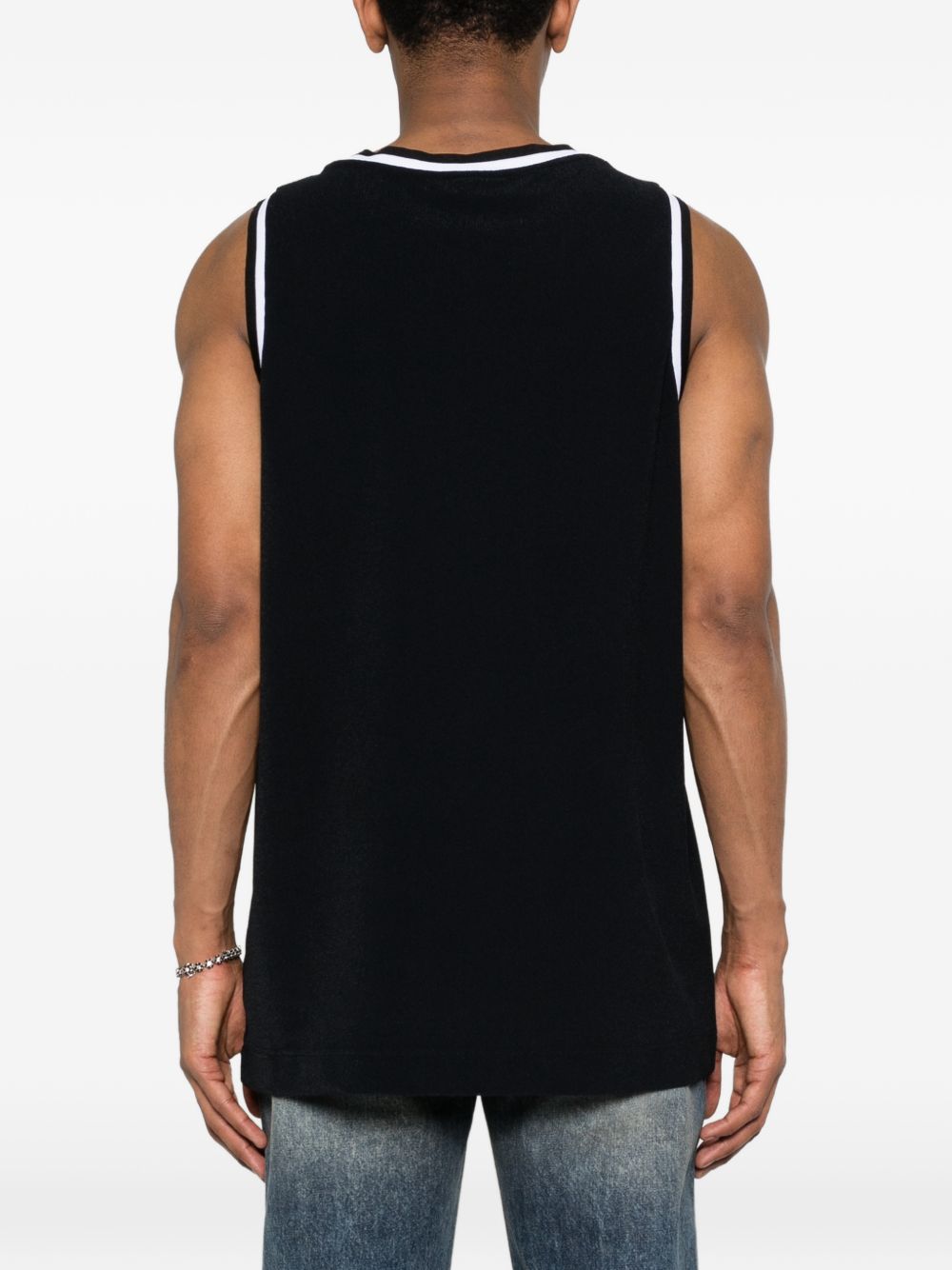 logo-embroidered tank top