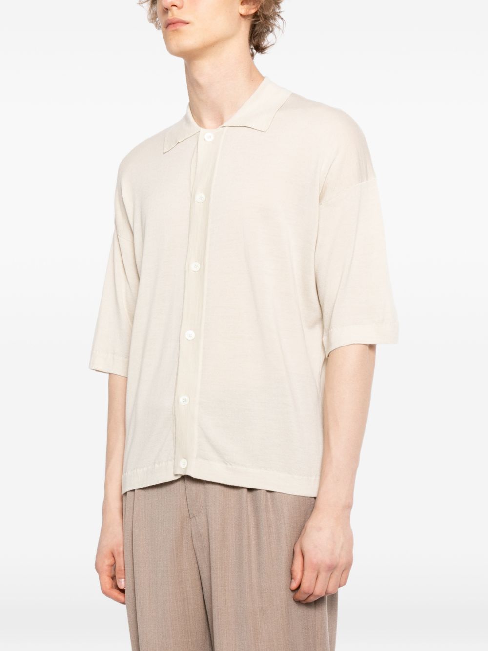 buttoned knit shirt