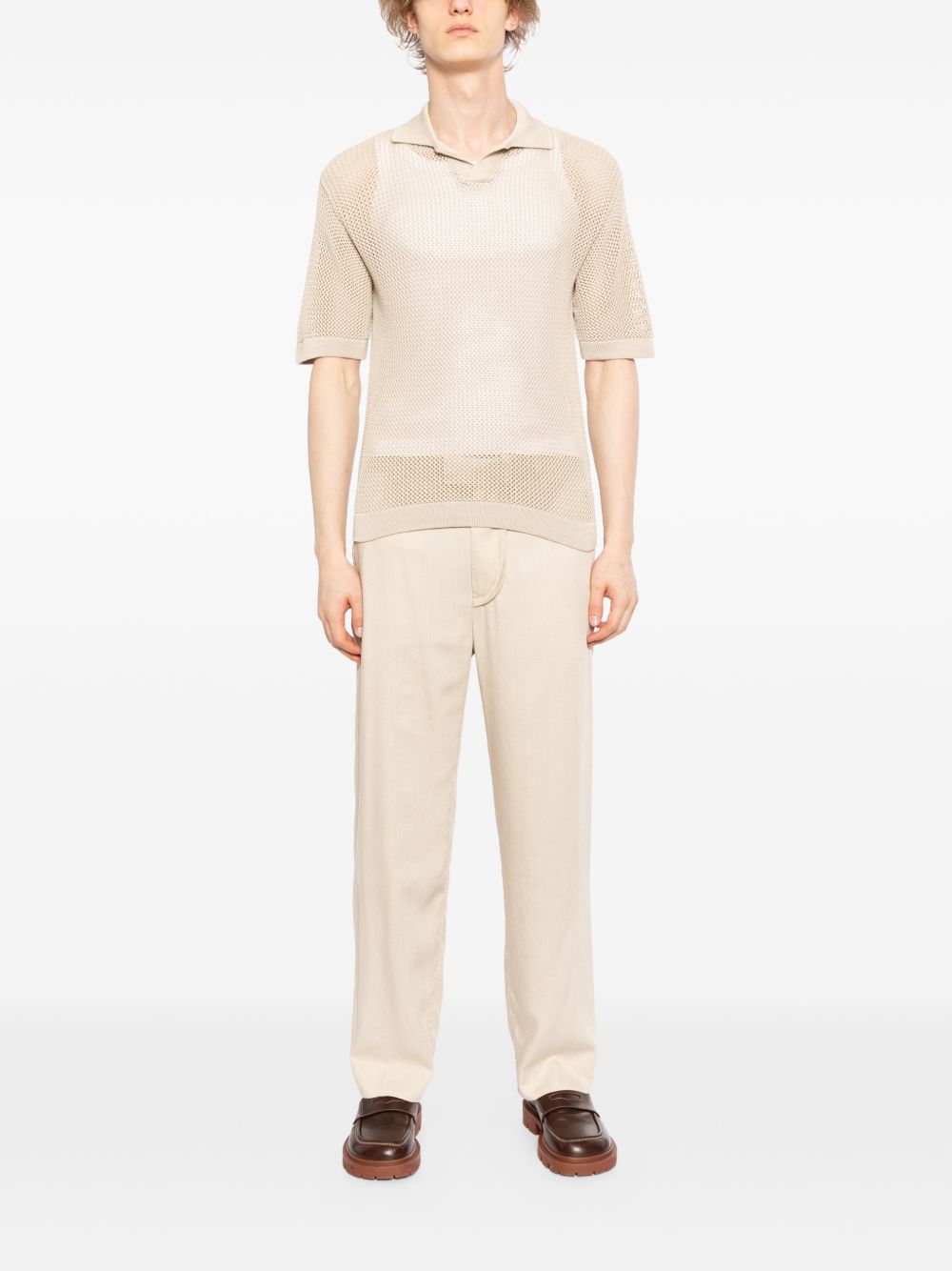 tilley knitted polo shirt