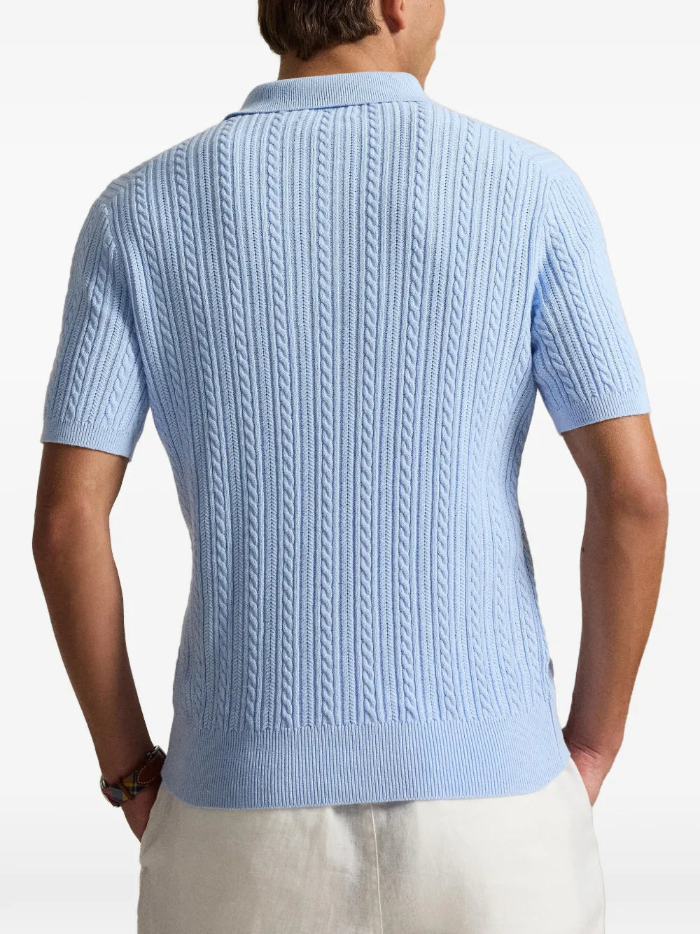 cable-knit polo shirt