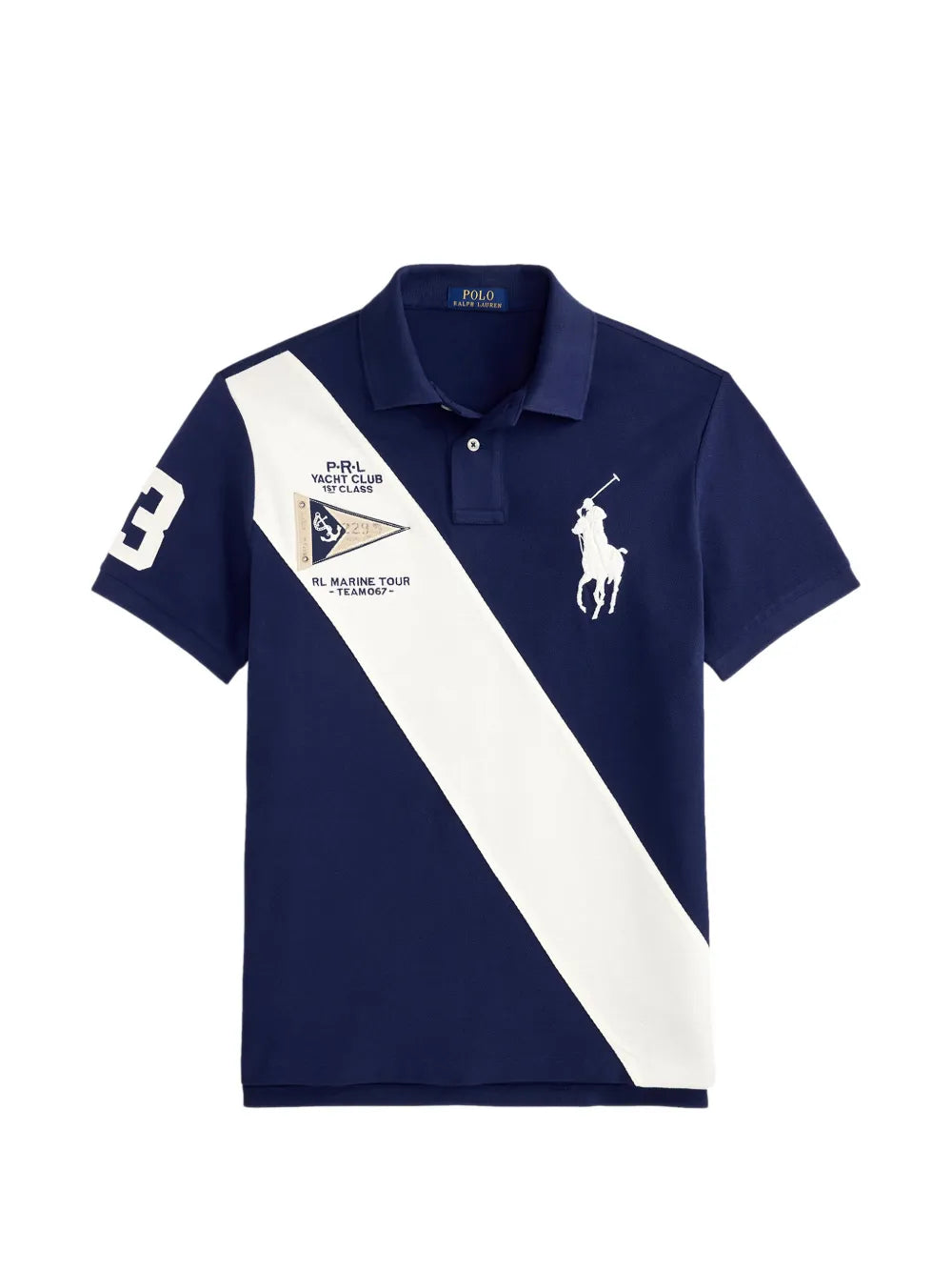 sash-stripe polo shirt