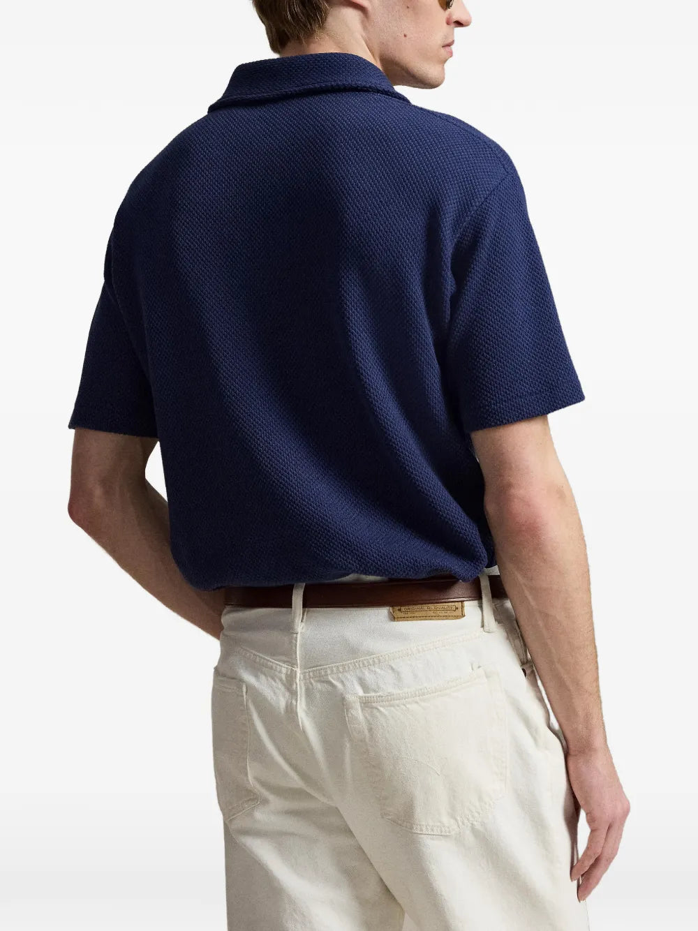 textured polo shirt