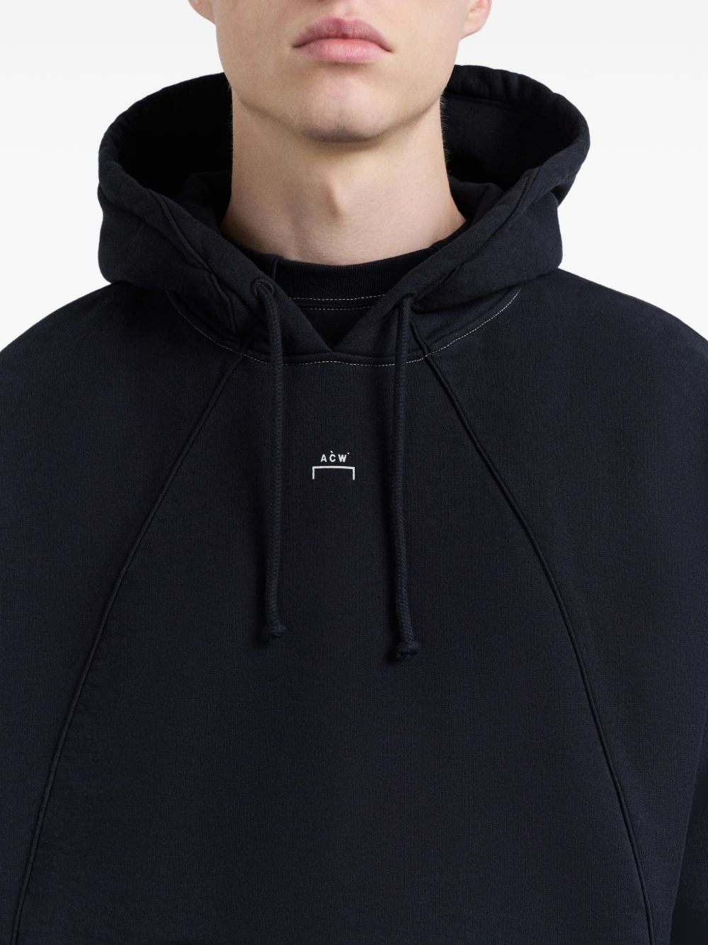 contrast-stitch hoodie