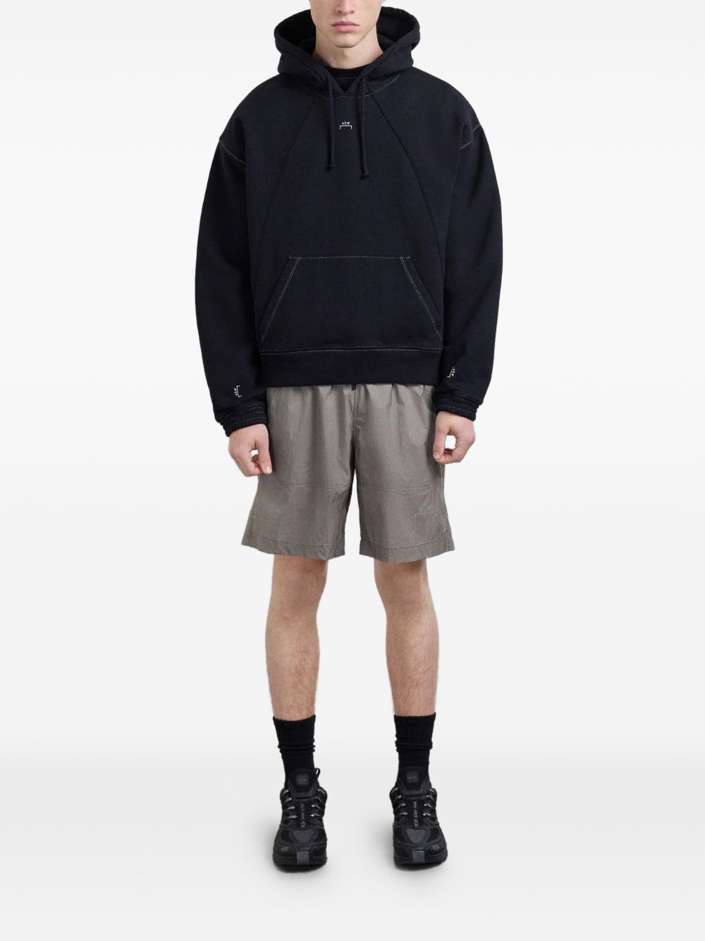 contrast-stitch hoodie