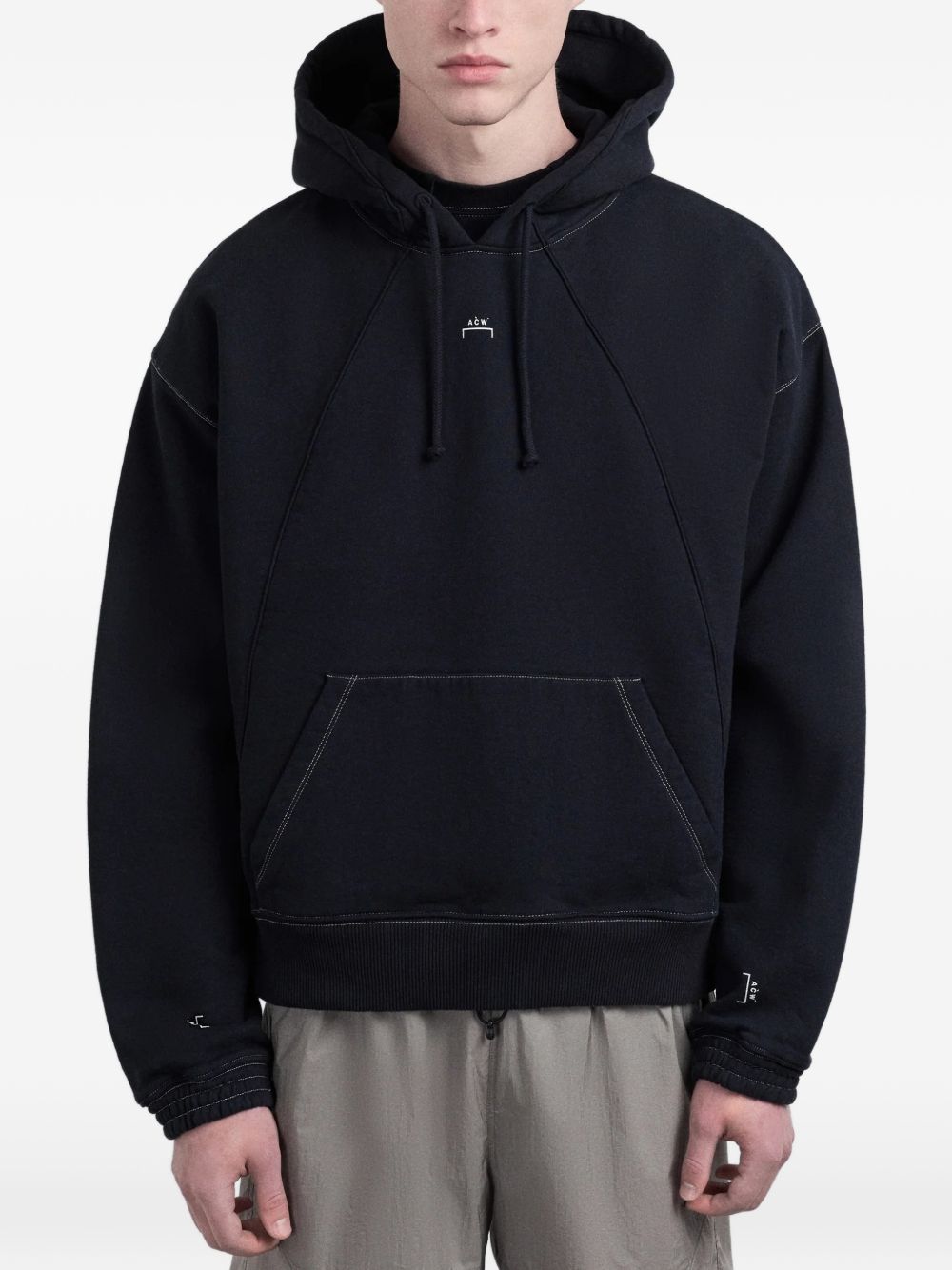 contrast-stitch hoodie