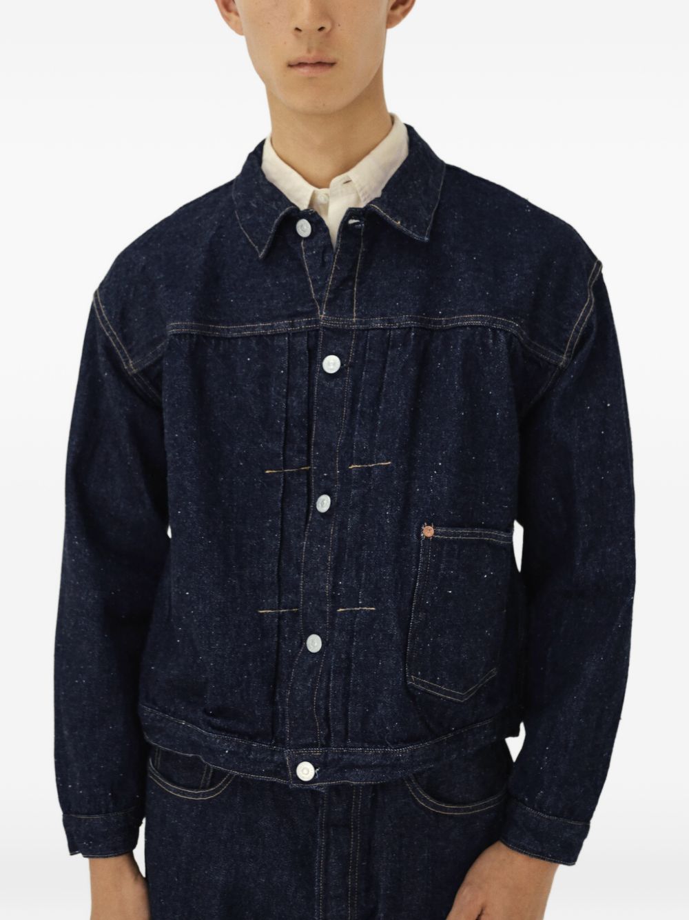 Denim Tracker 1P buttoned cotton jacket