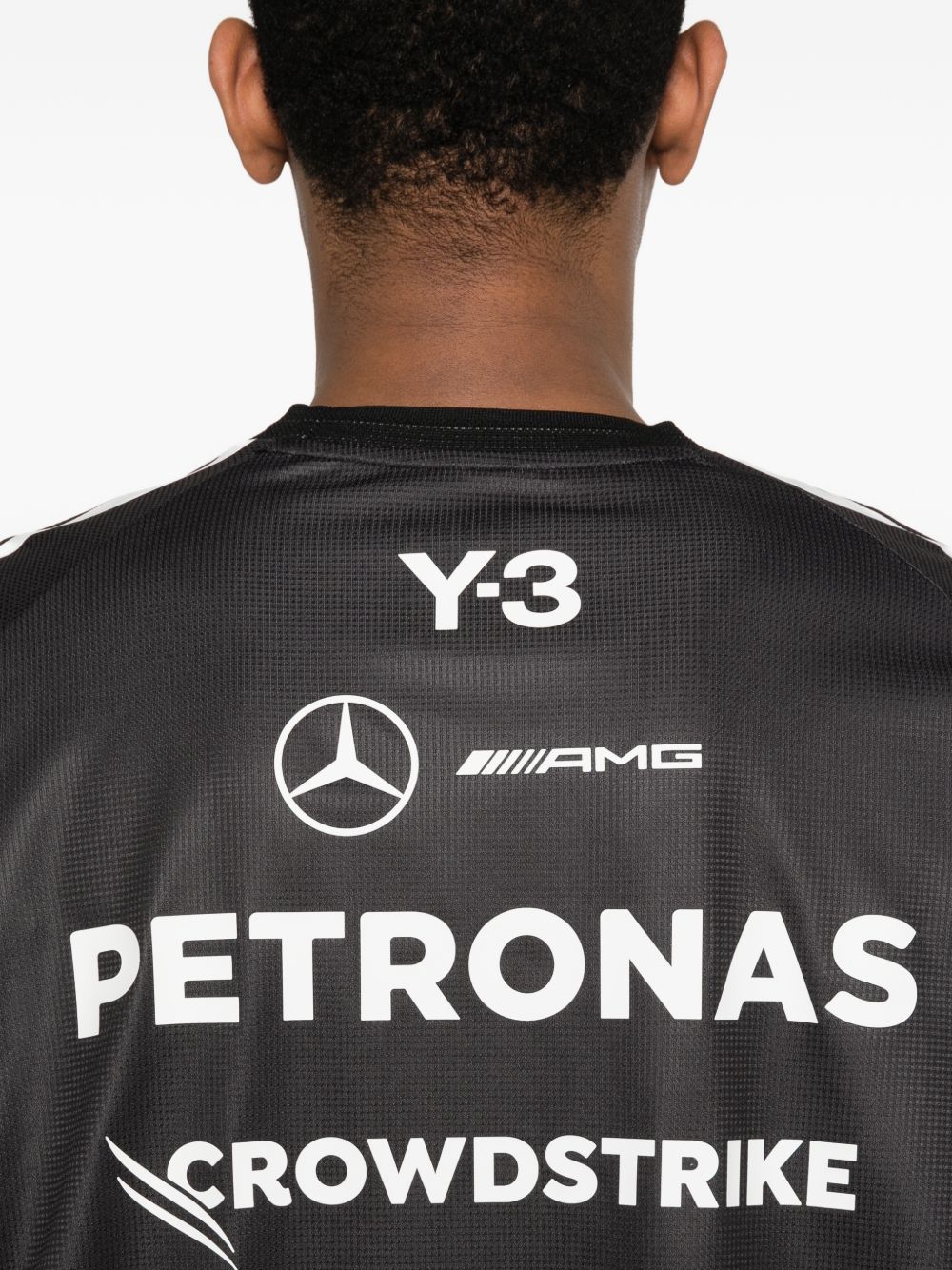 x Mercedes-AMG Petronas F1 printed striped top