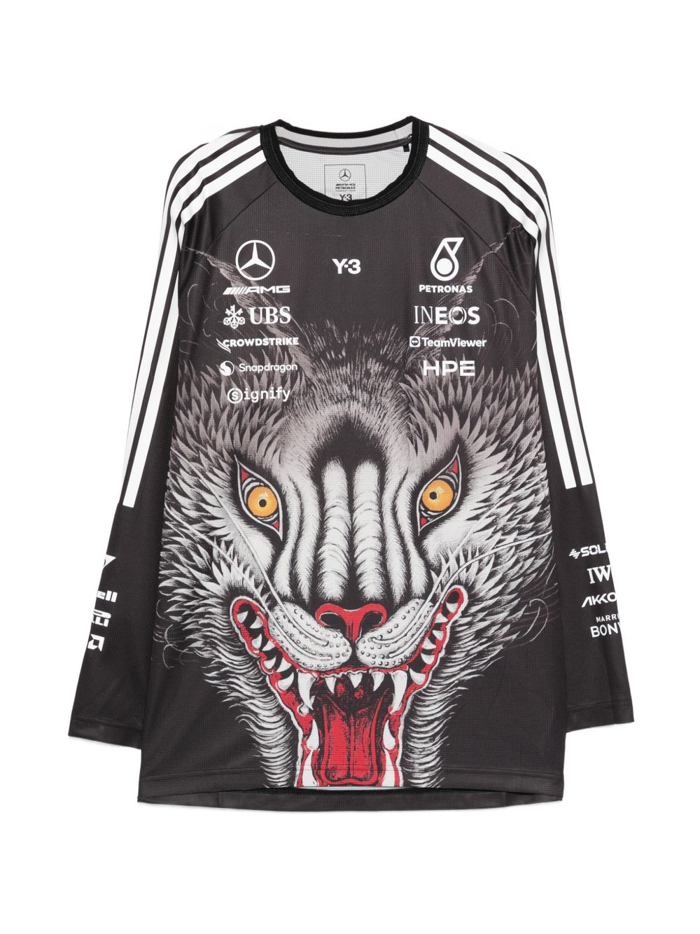 x Mercedes-AMG Petronas F1 printed striped top