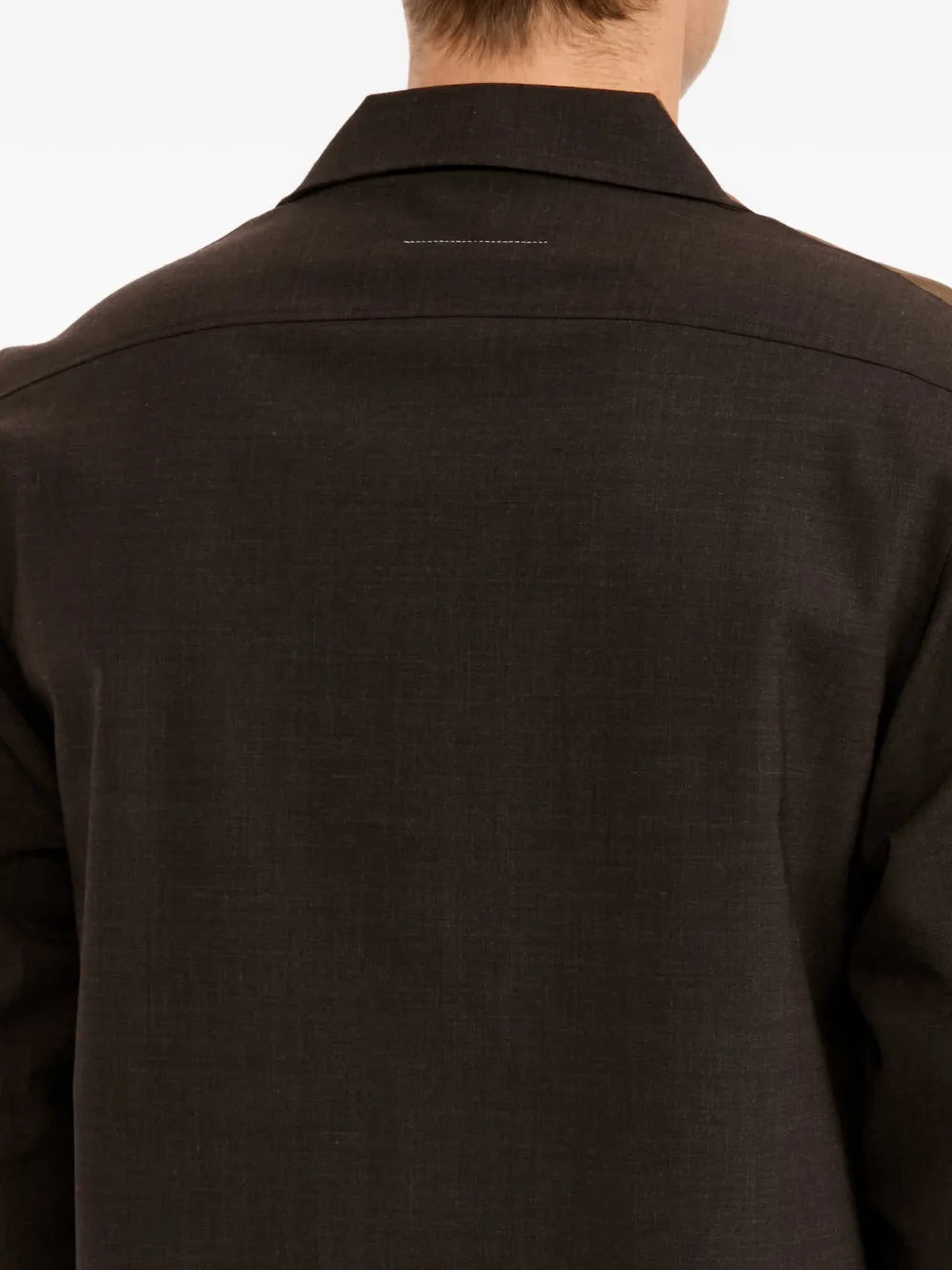 Two-Tone Button-Down Patch-Pocket Shirt