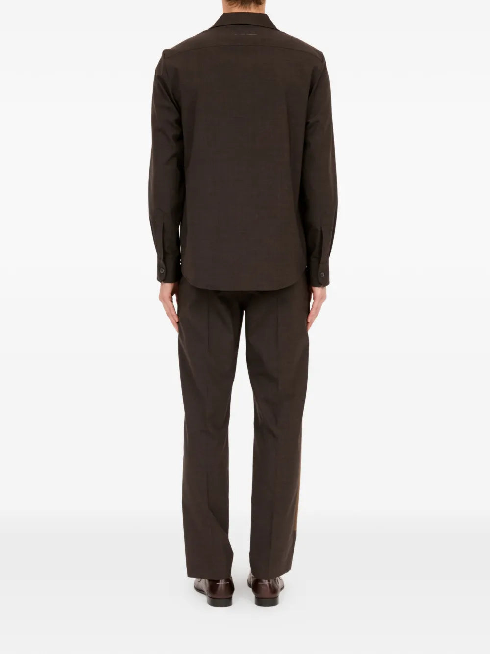 Two-Tone Button-Down Patch-Pocket Shirt