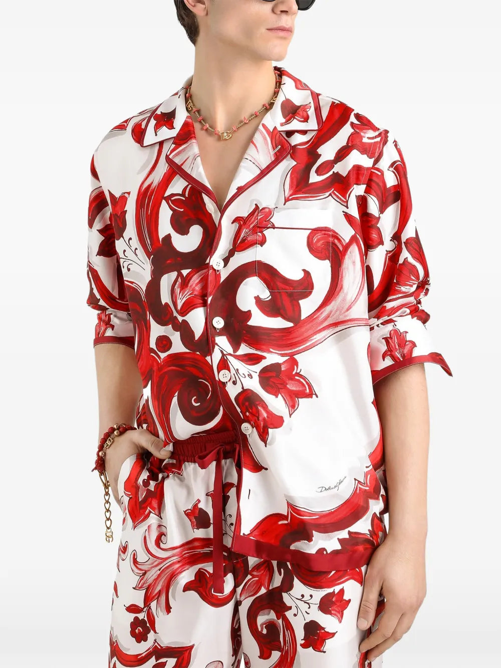  Majolica-print Vanity twill shirt