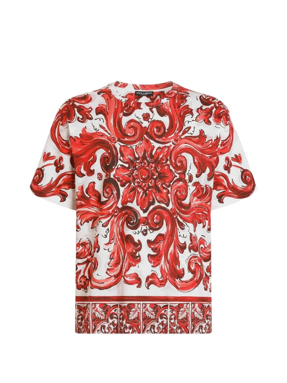 Majolica-Print Cotton T-Shirt