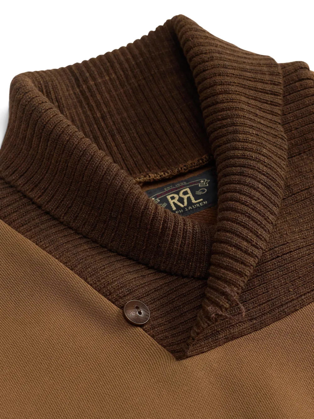 button ribbed-collar sweatshirt