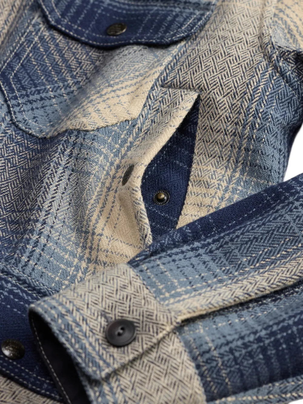 check button wool shirt
