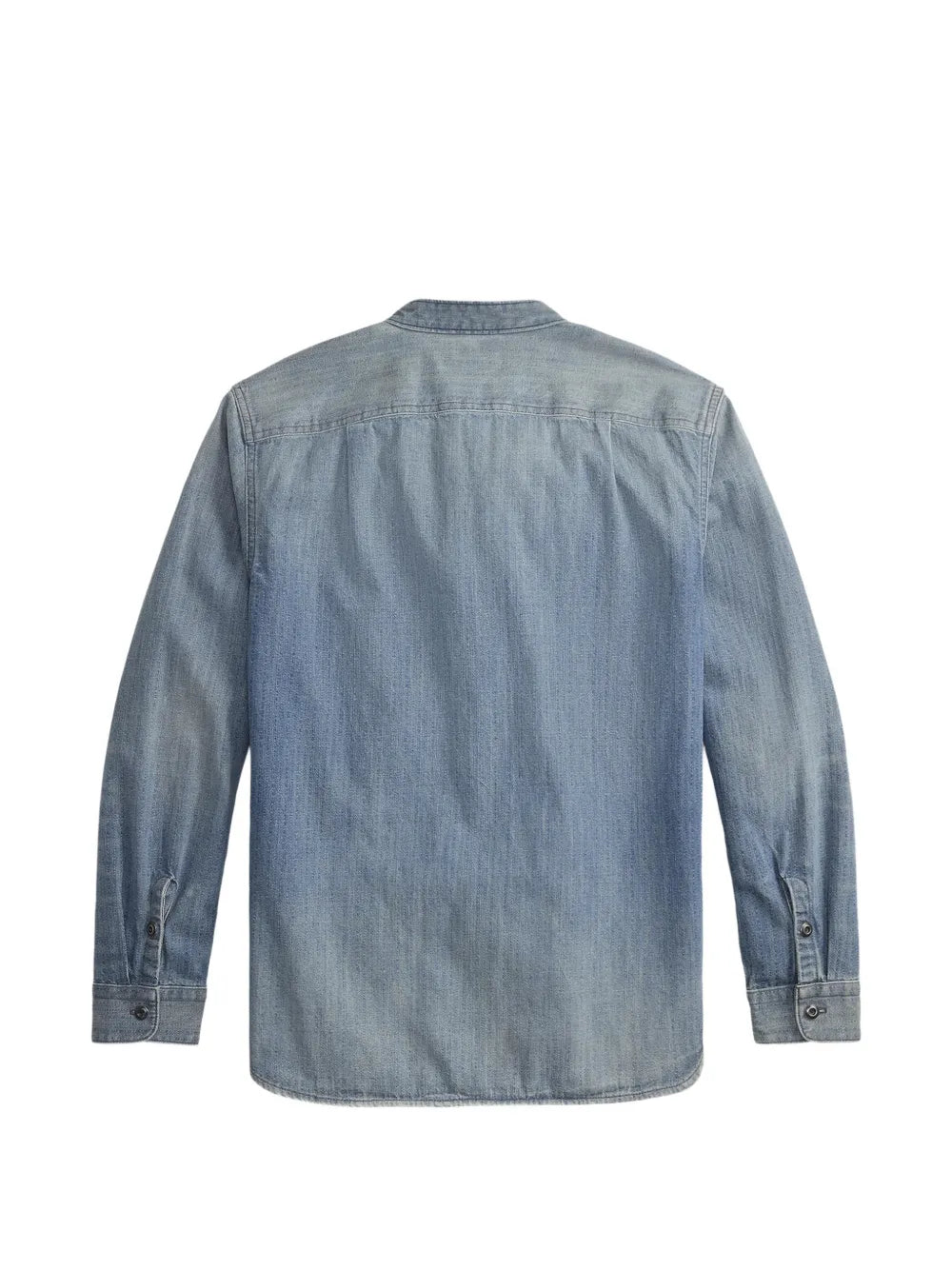 band-collar patch-pocket shirt