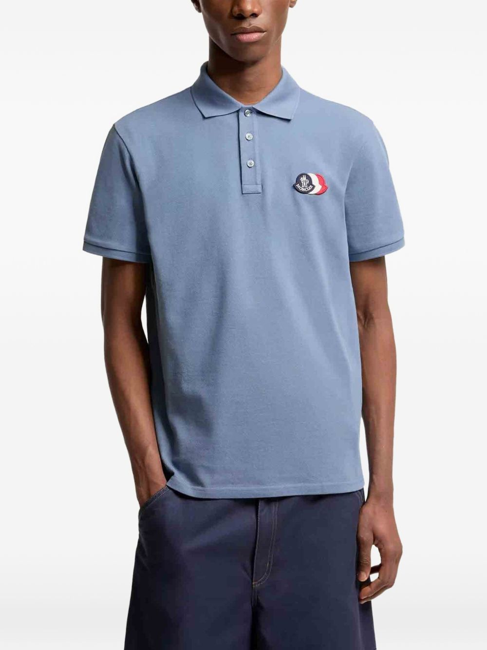 logo-patch polo shirt