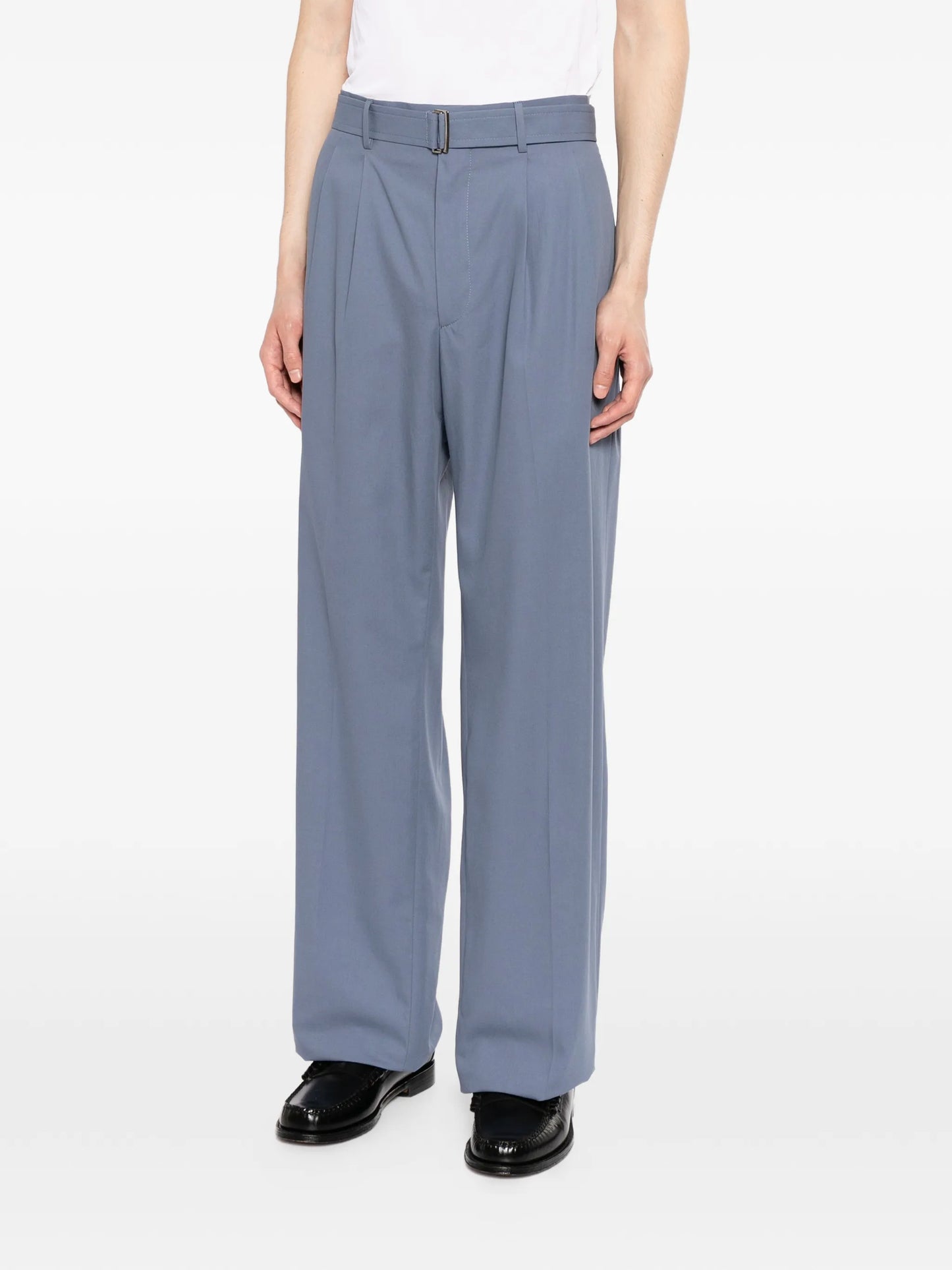 Belted Straight-Leg Trousers