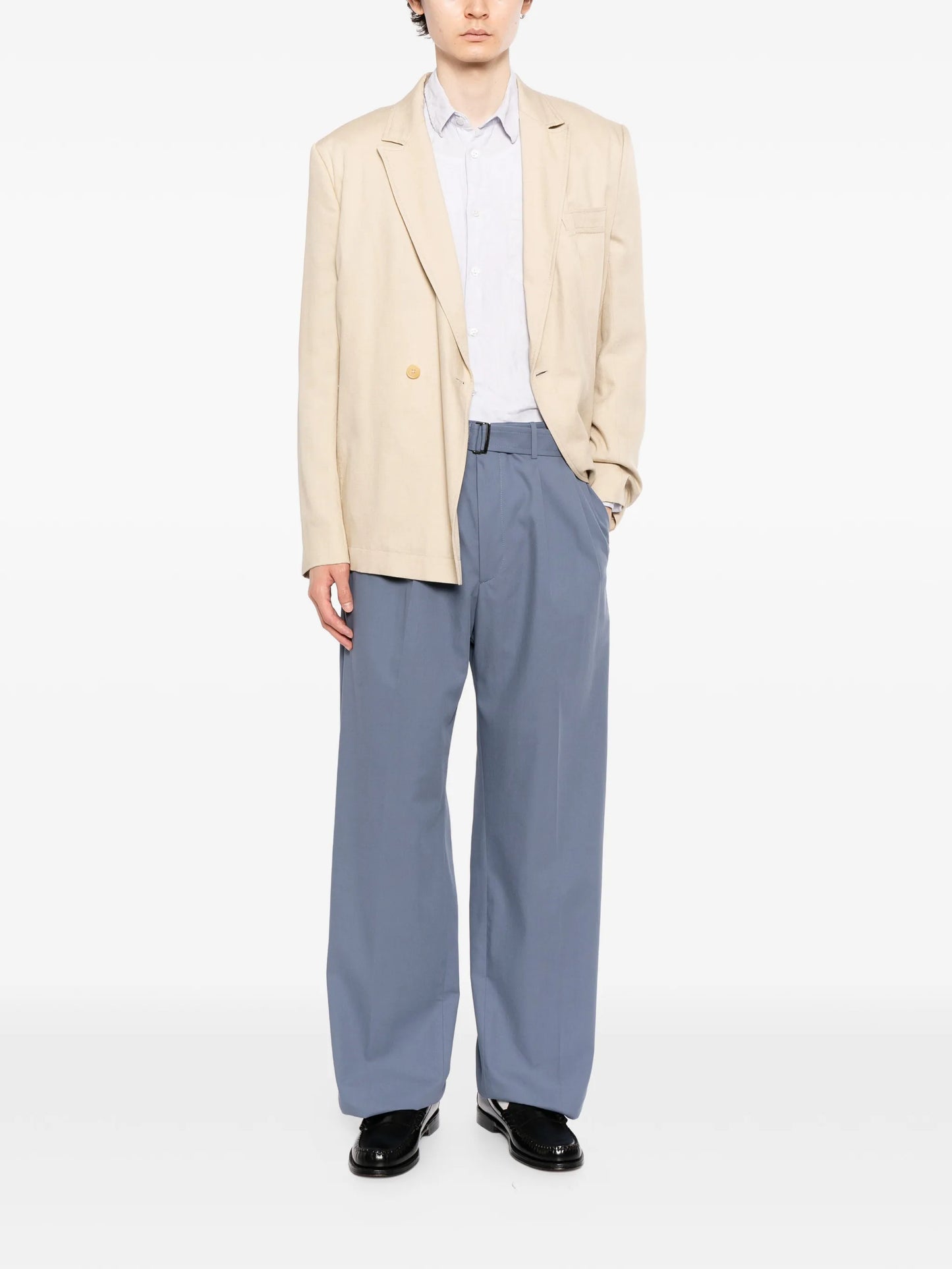 Belted Straight-Leg Trousers
