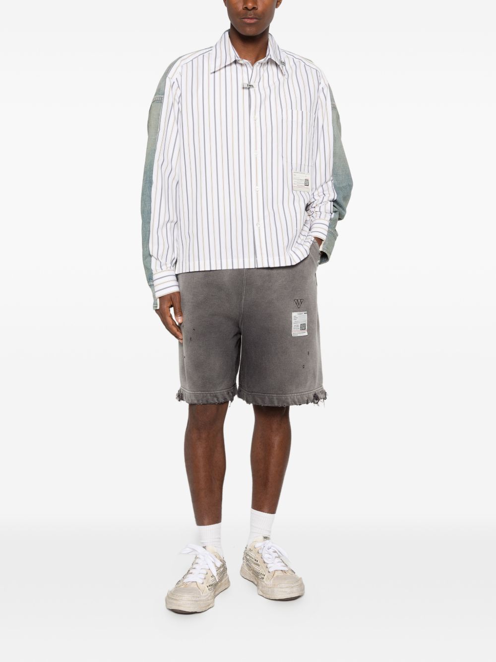 drawstring frayed shorts