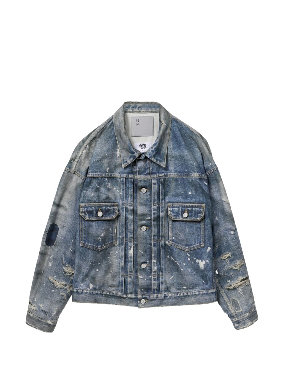 paint-splash denim jacket