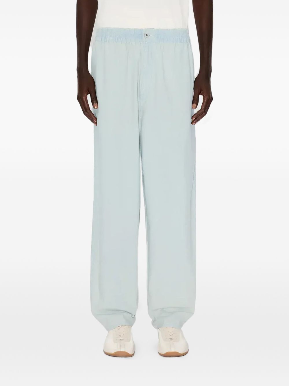 bleached chambray track-pants