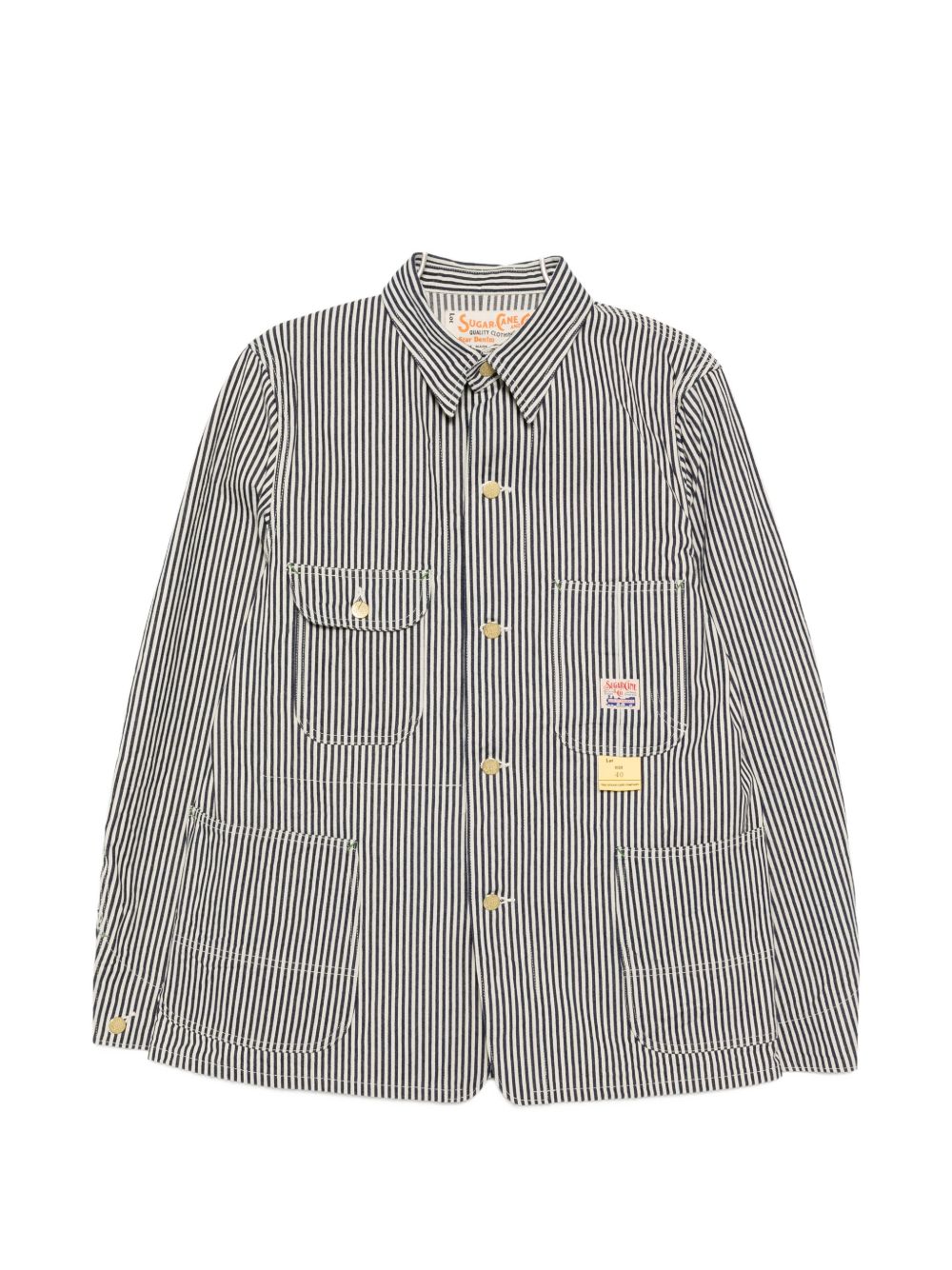 striped denim jacket