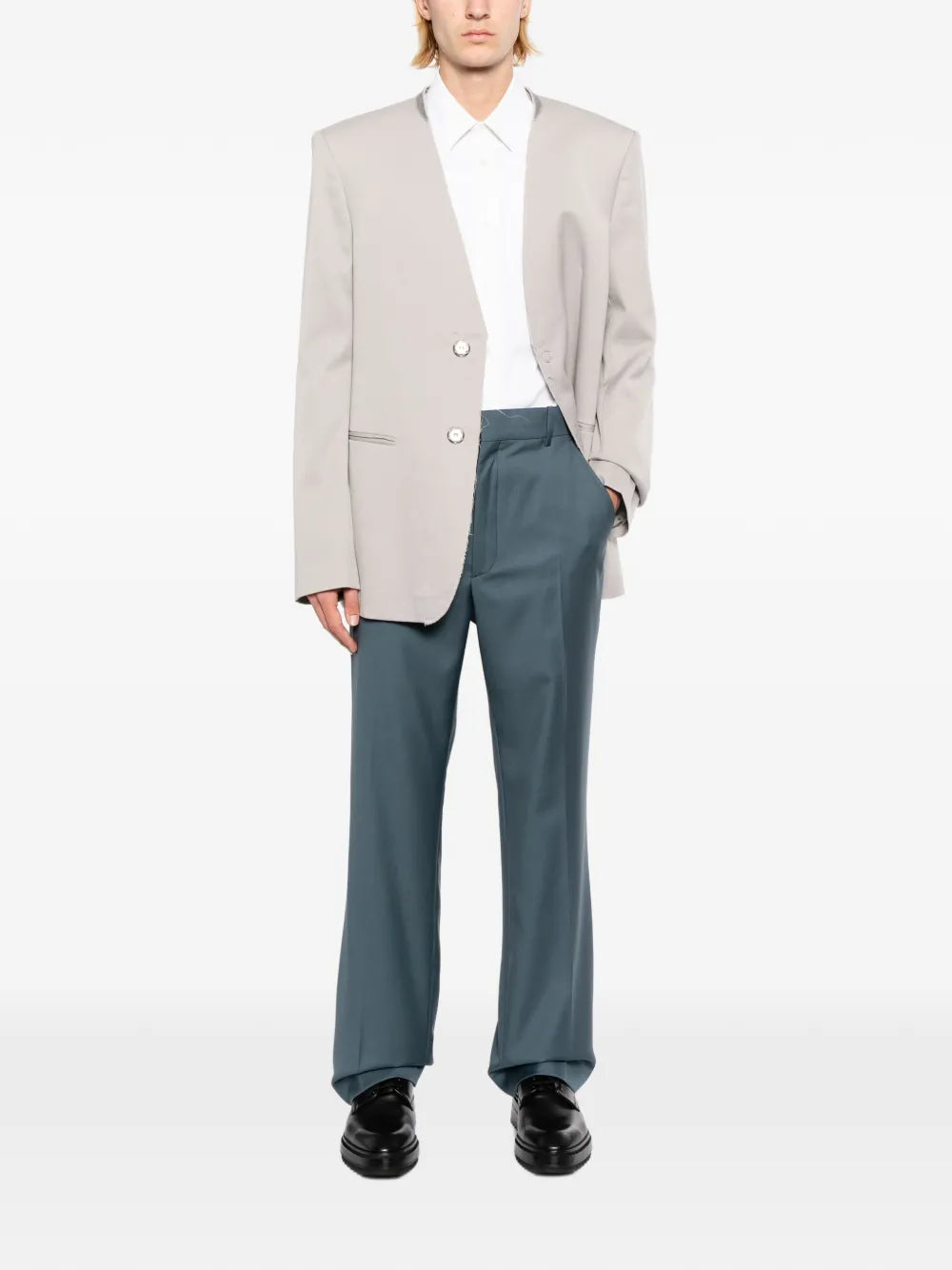 virgin-wool tailored trousers